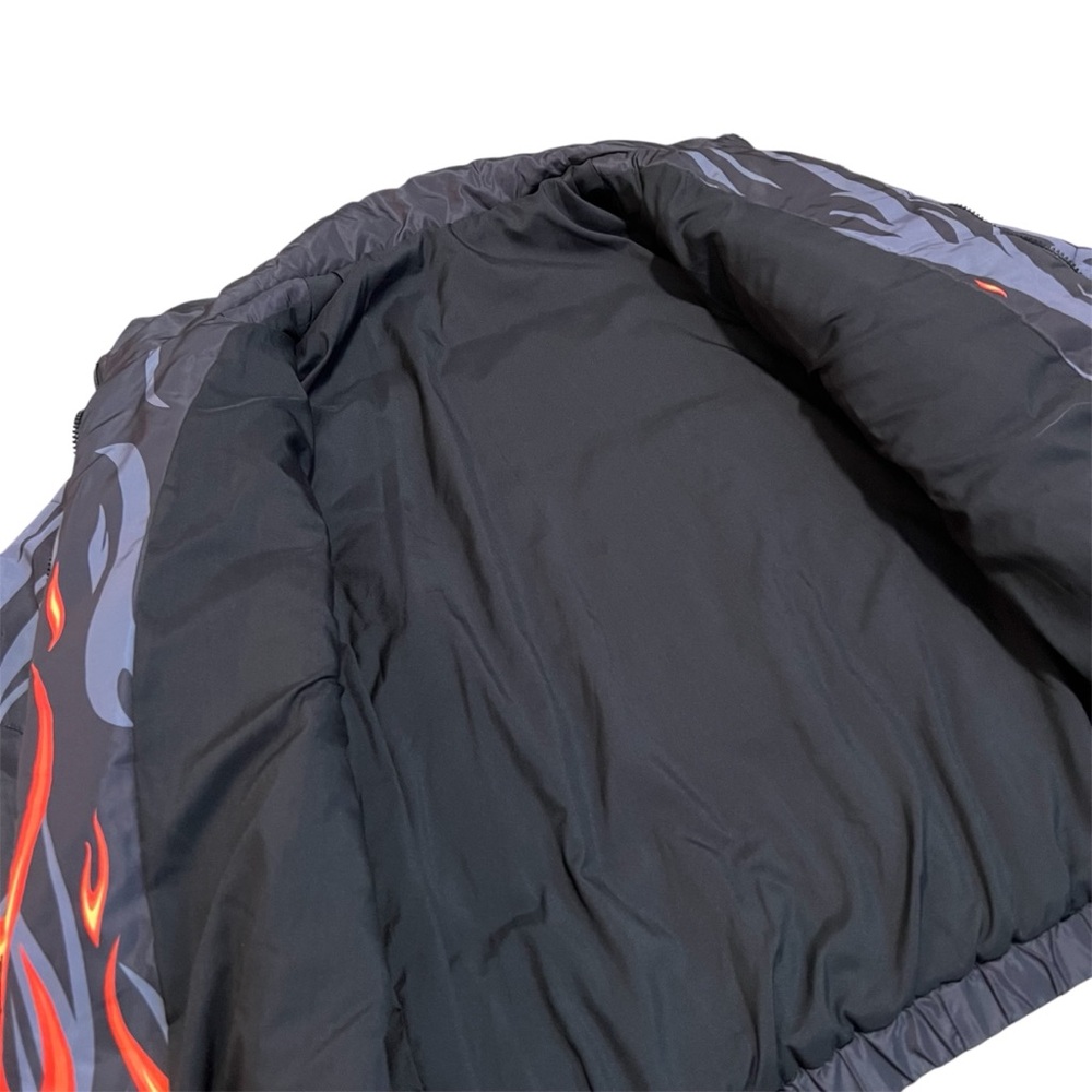 Flame Pattern Puffer Jacket - image 4
